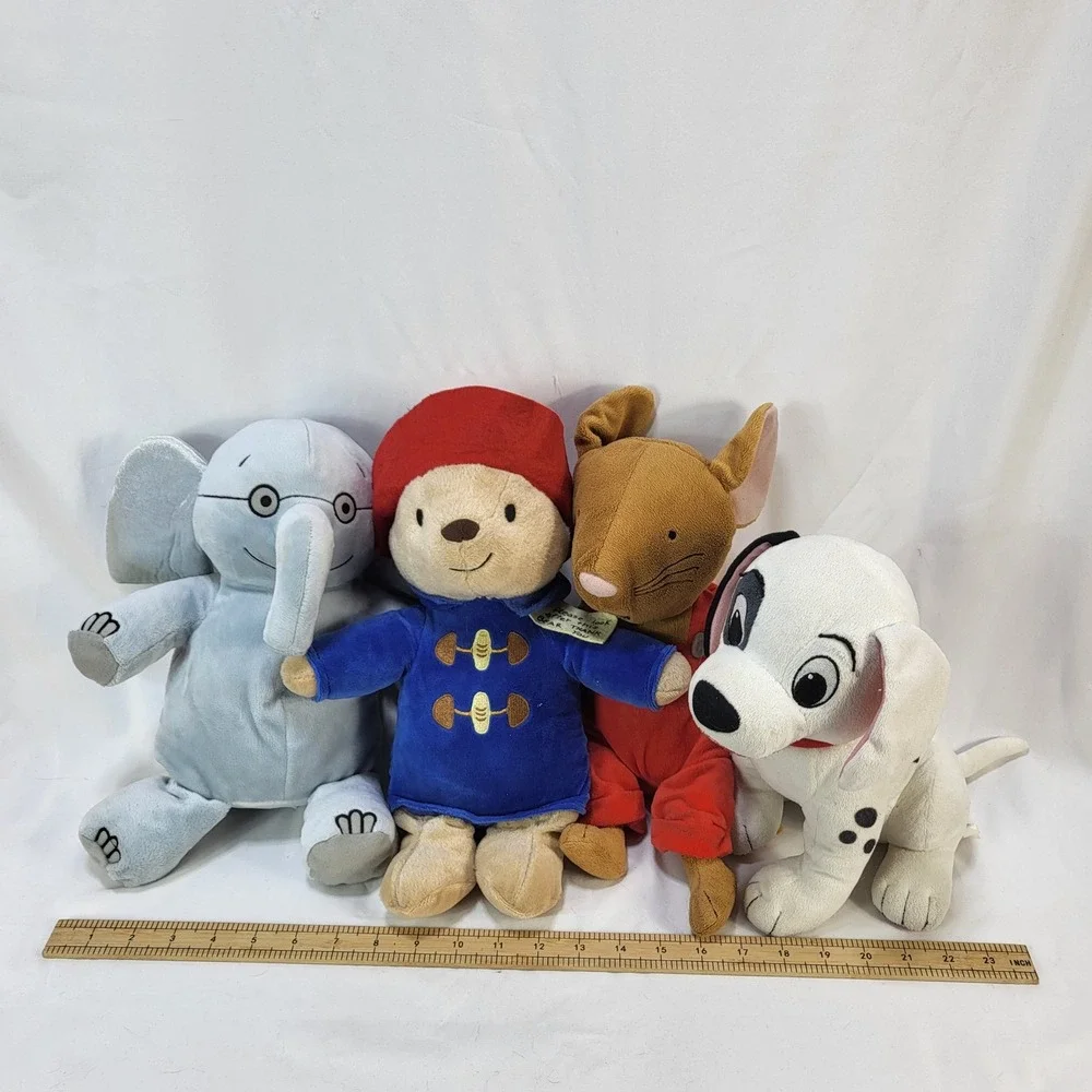 Kohl's Cares Paddington Bear Dalmatian Mouse Elephant Stuffed Plush 4pc Lot